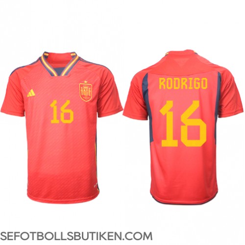 Spanien Rodri Hernandez #16 Replika Hemma matchkläder VM 2022 Korta ärmar